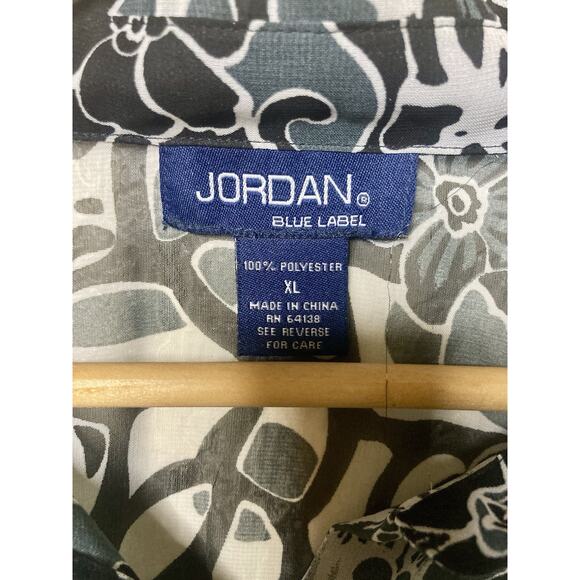 VTG Jordan Sheer Blouse Womens XL Floral Long Sleeve Button 90s Y2K Elegant - Picture 9 of 10